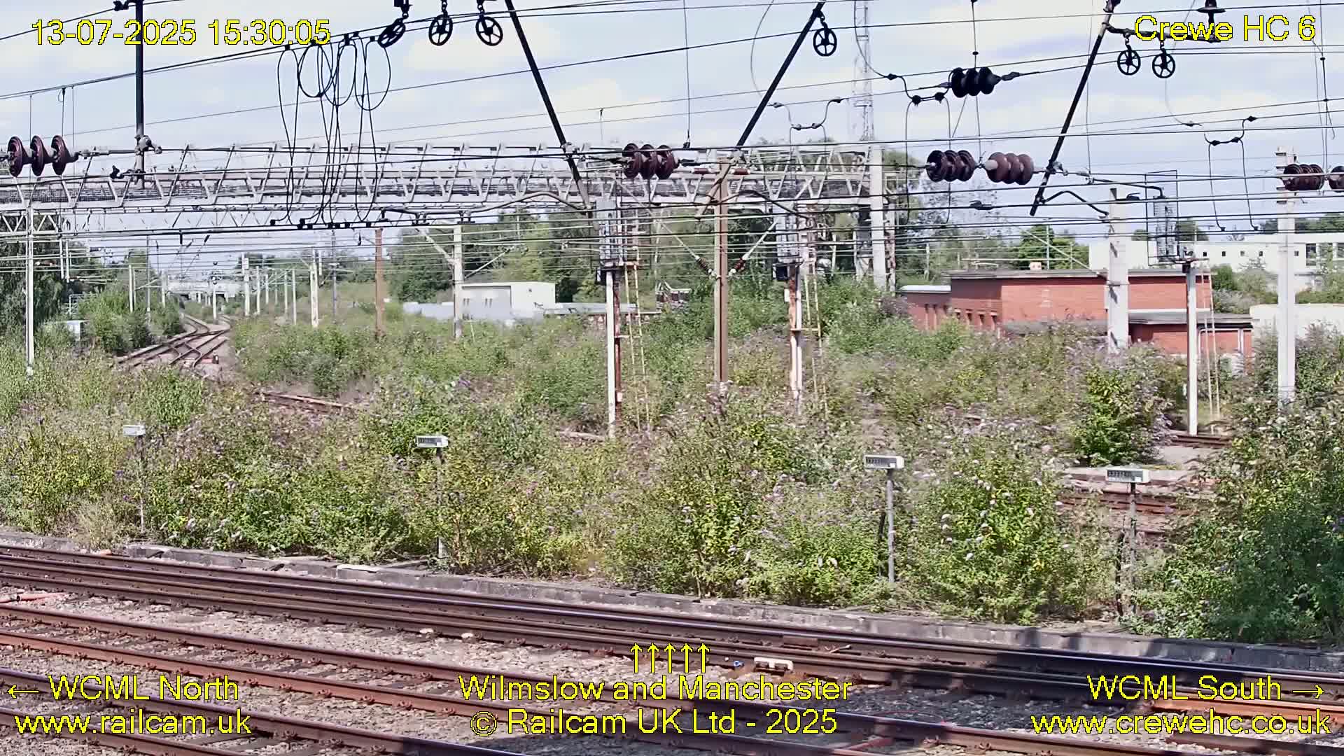 Crewe Rail Crossing Junction from Heritage Centre Live Cam - Crewe, Cheshire East, North West, England, United Kingdom