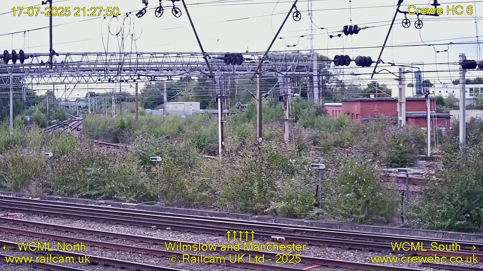 Crewe Rail Crossing Junction from Heritage Centre Live Cam - Crewe, Cheshire East, North West, England, United Kingdom