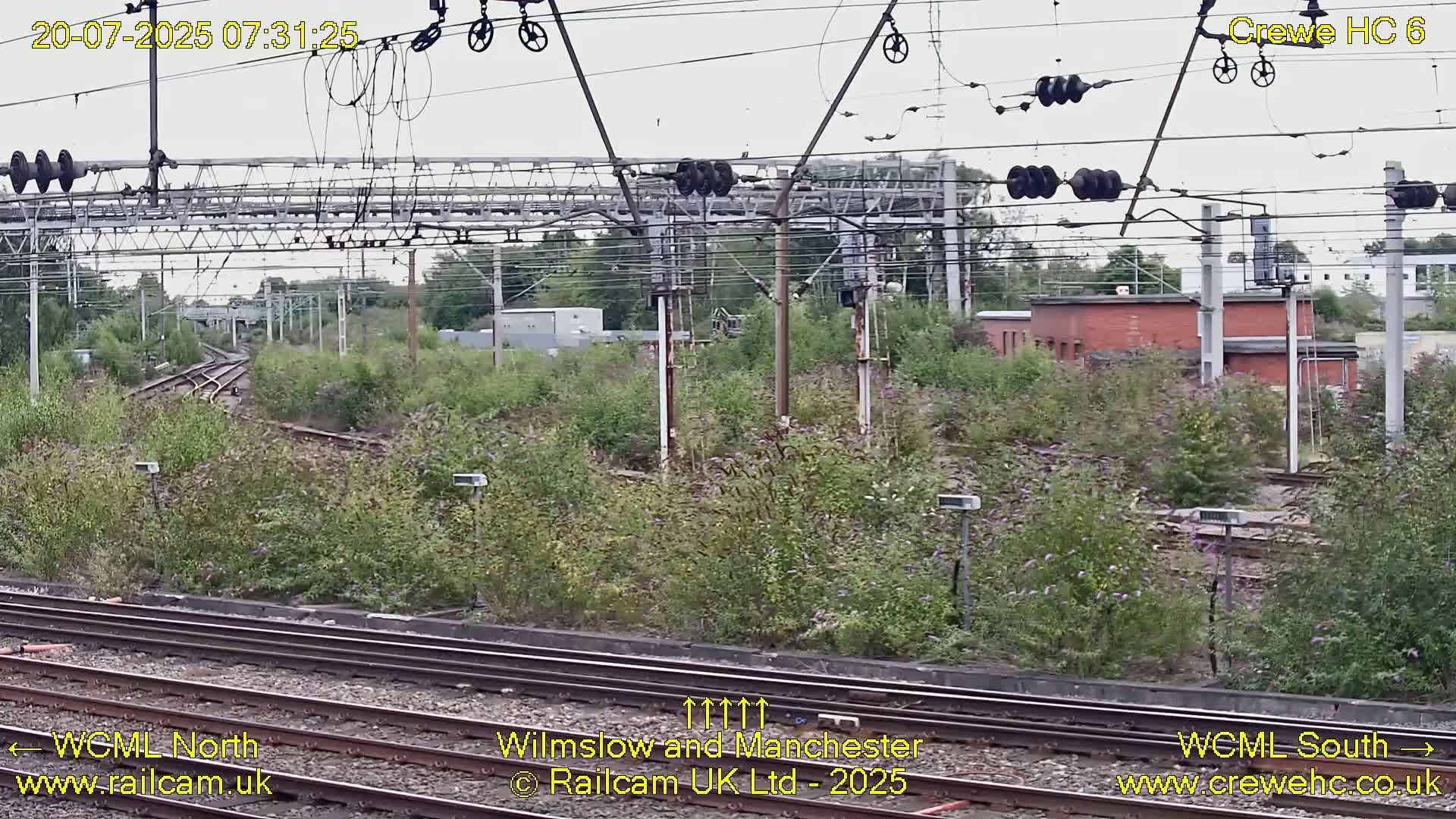 Crewe Rail Crossing Junction from Heritage Centre Live Cam - Crewe, Cheshire East, North West, England, United Kingdom