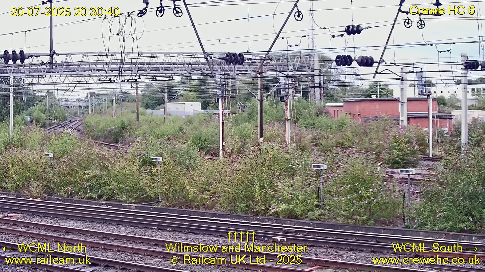 Crewe Rail Crossing Junction from Heritage Centre Live Cam - Crewe, Cheshire East, North West, England, United Kingdom