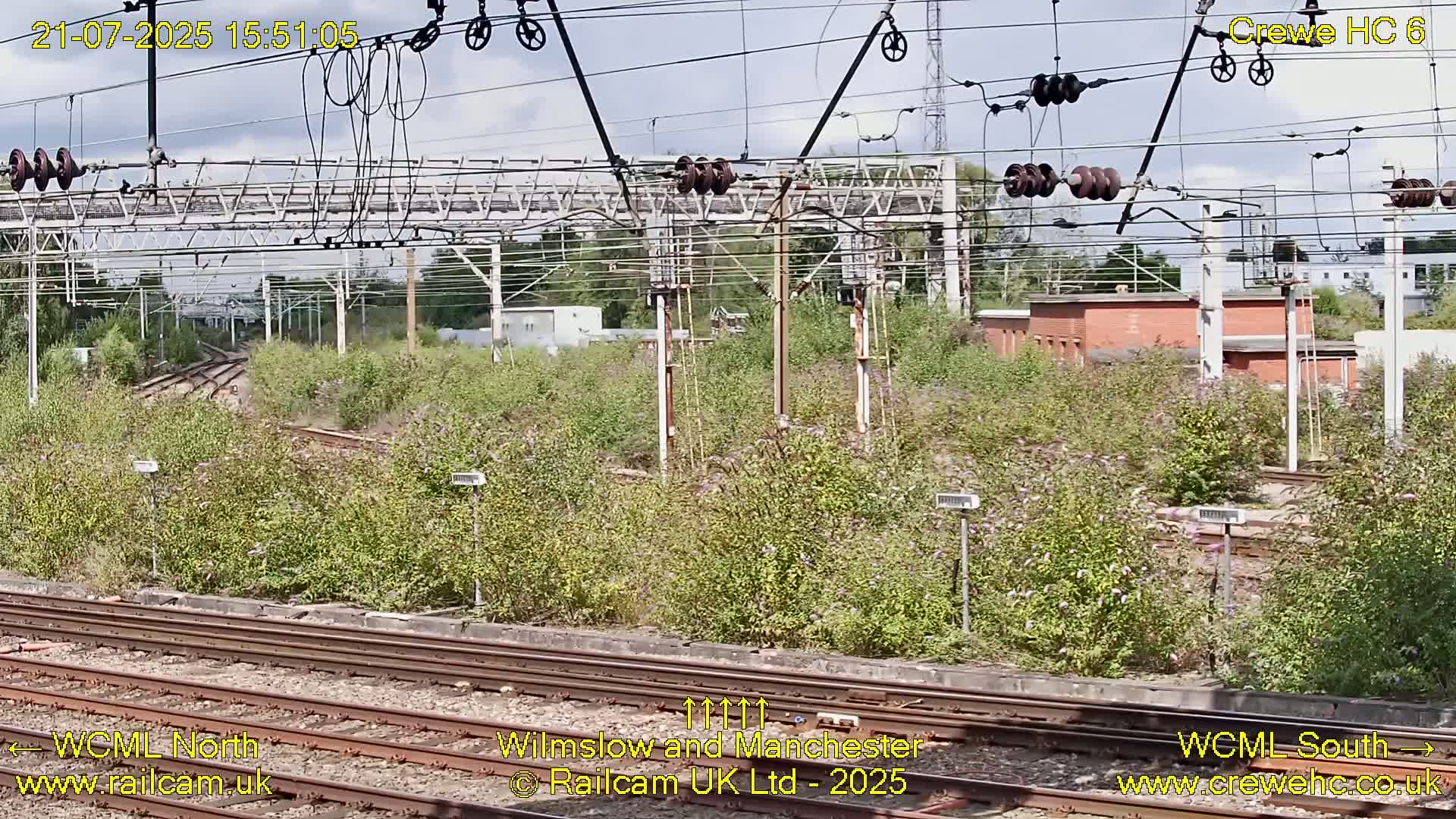 Crewe Rail Crossing Junction from Heritage Centre Live Cam - Crewe, Cheshire East, North West, England, United Kingdom