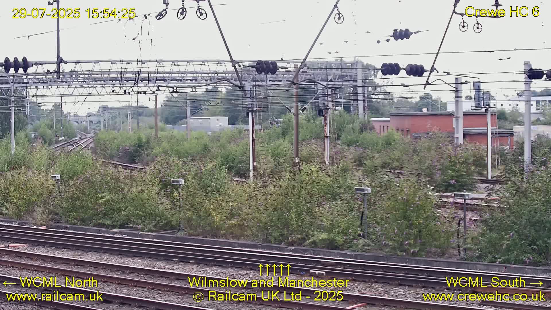 Crewe Rail Crossing Junction from Heritage Centre Live Cam - Crewe, Cheshire East, North West, England, United Kingdom