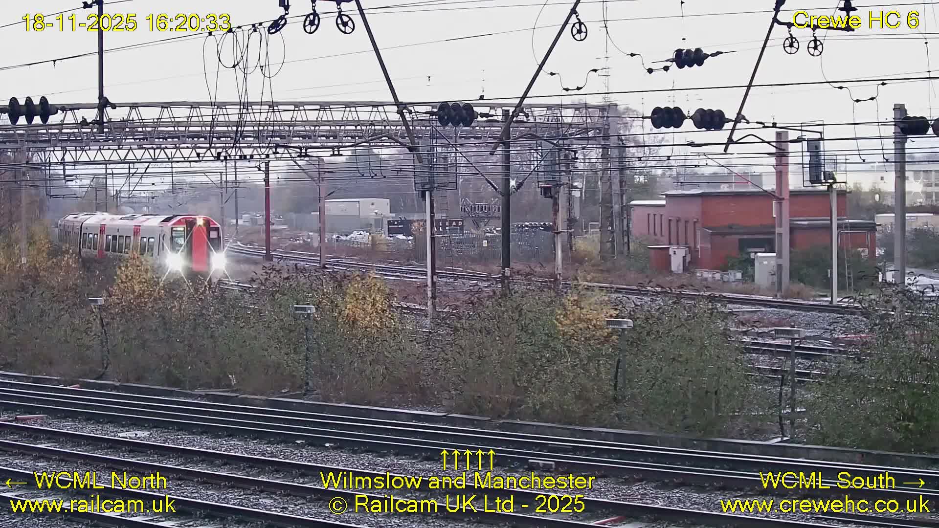 Crewe Rail Crossing Junction from Heritage Centre Live Cam - Crewe, Cheshire East, North West, England, United Kingdom