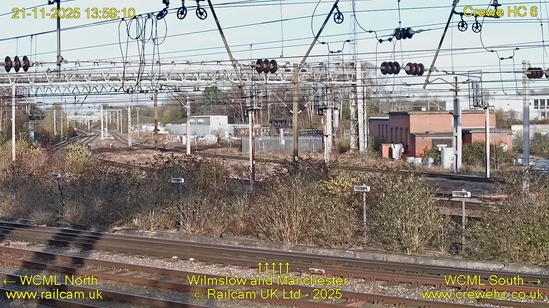 Crewe Rail Crossing Junction from Heritage Centre Live Cam - Crewe, Cheshire East, North West, England, United Kingdom