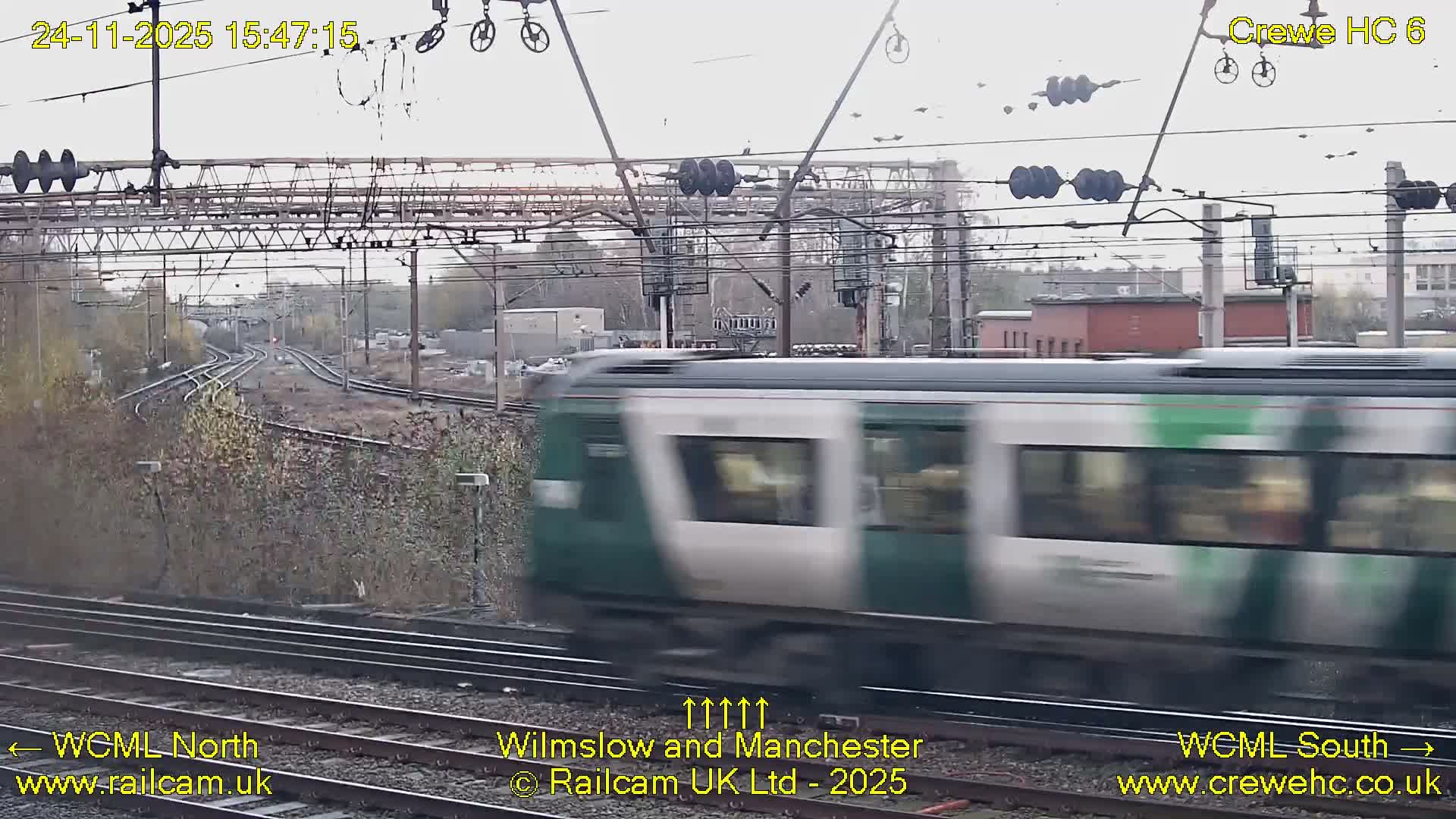 Crewe Rail Crossing Junction from Heritage Centre Live Cam - Crewe, Cheshire East, North West, England, United Kingdom