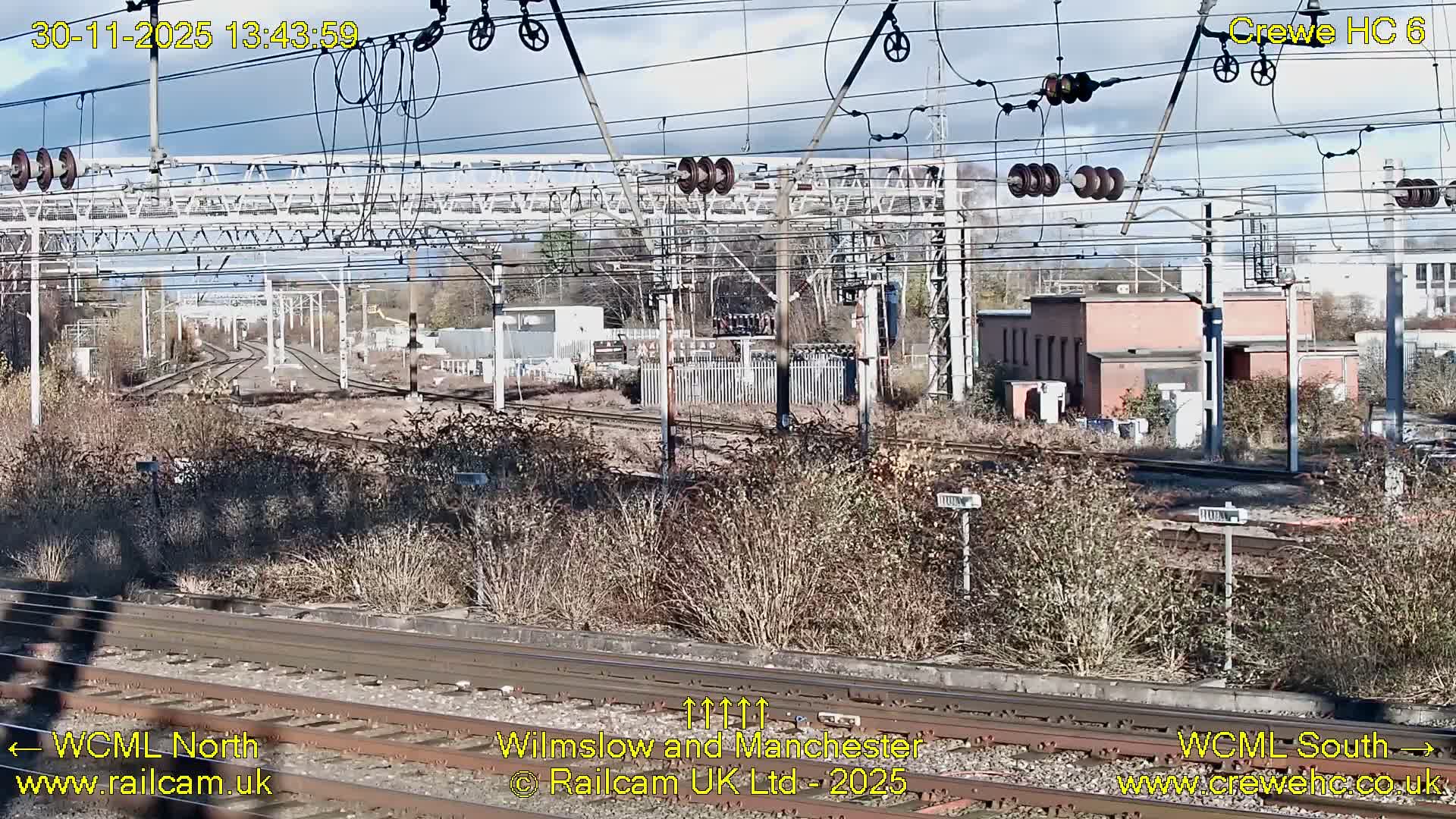 Crewe Rail Crossing Junction from Heritage Centre Live Cam - Crewe, Cheshire East, North West, England, United Kingdom