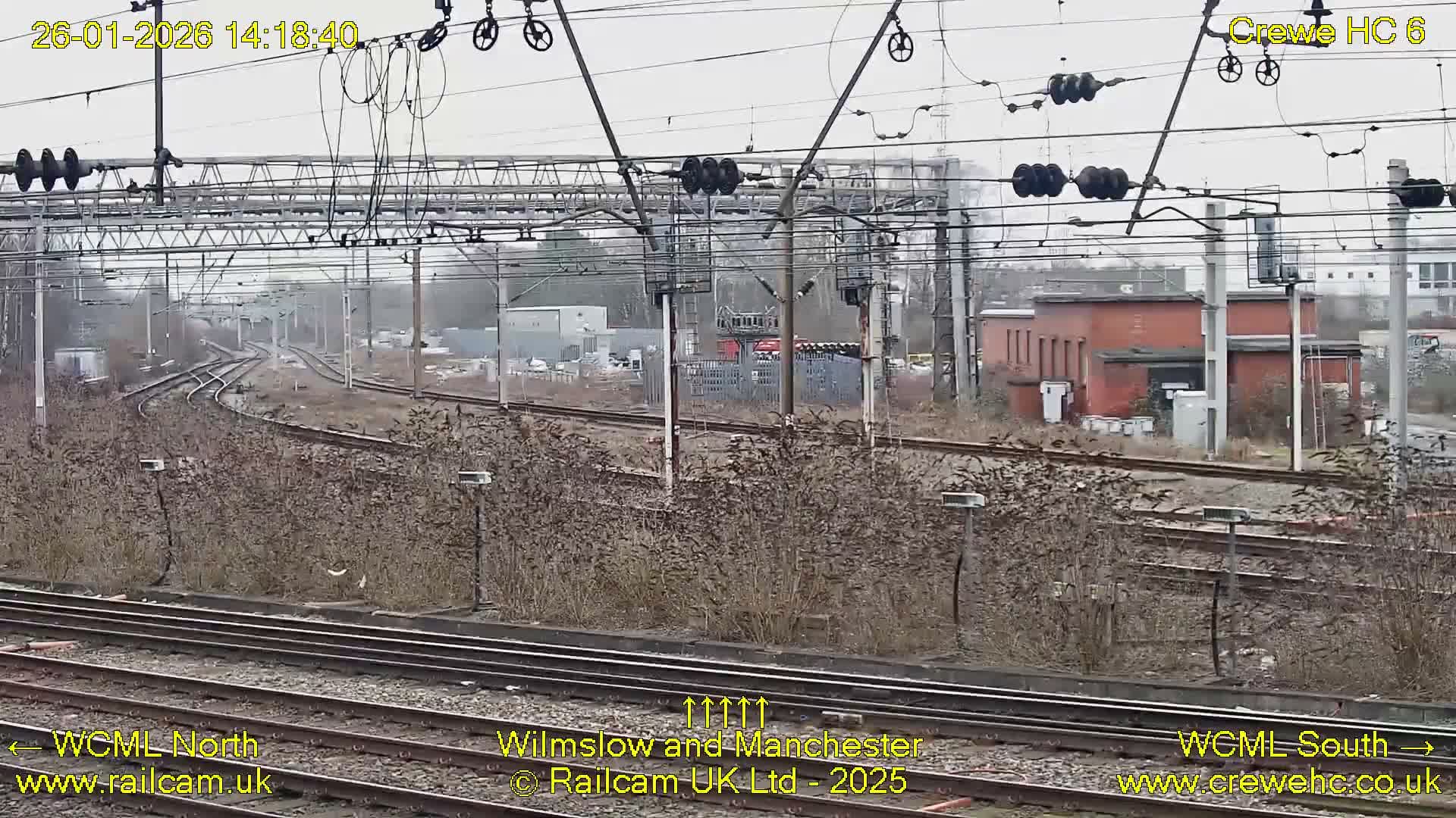 Crewe Rail Crossing Junction from Heritage Centre Live Cam - Crewe, Cheshire East, North West, England, United Kingdom