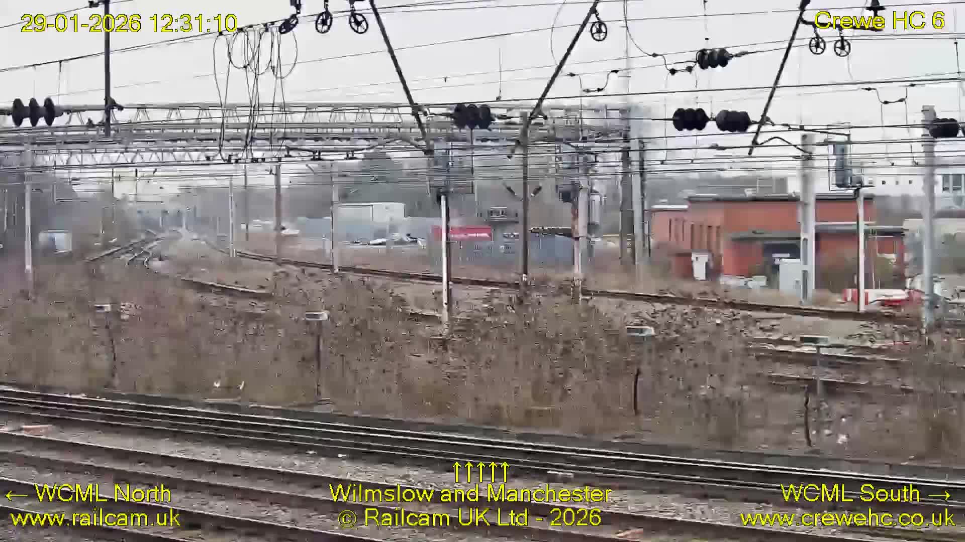 Crewe Rail Crossing Junction from Heritage Centre Live Cam - Crewe, Cheshire East, North West, England, United Kingdom