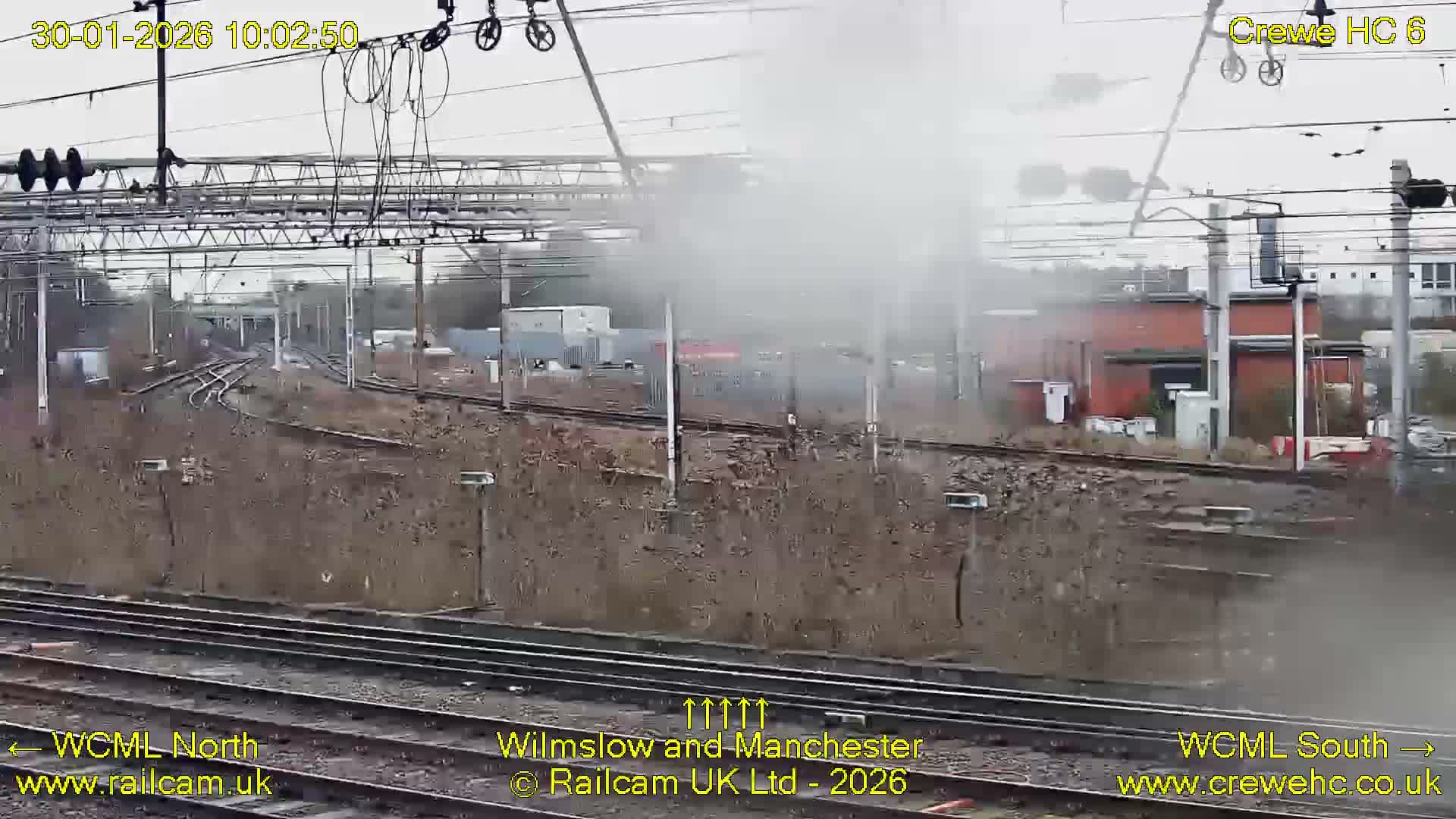 Crewe Rail Crossing Junction from Heritage Centre Live Cam - Crewe, Cheshire East, North West, England, United Kingdom