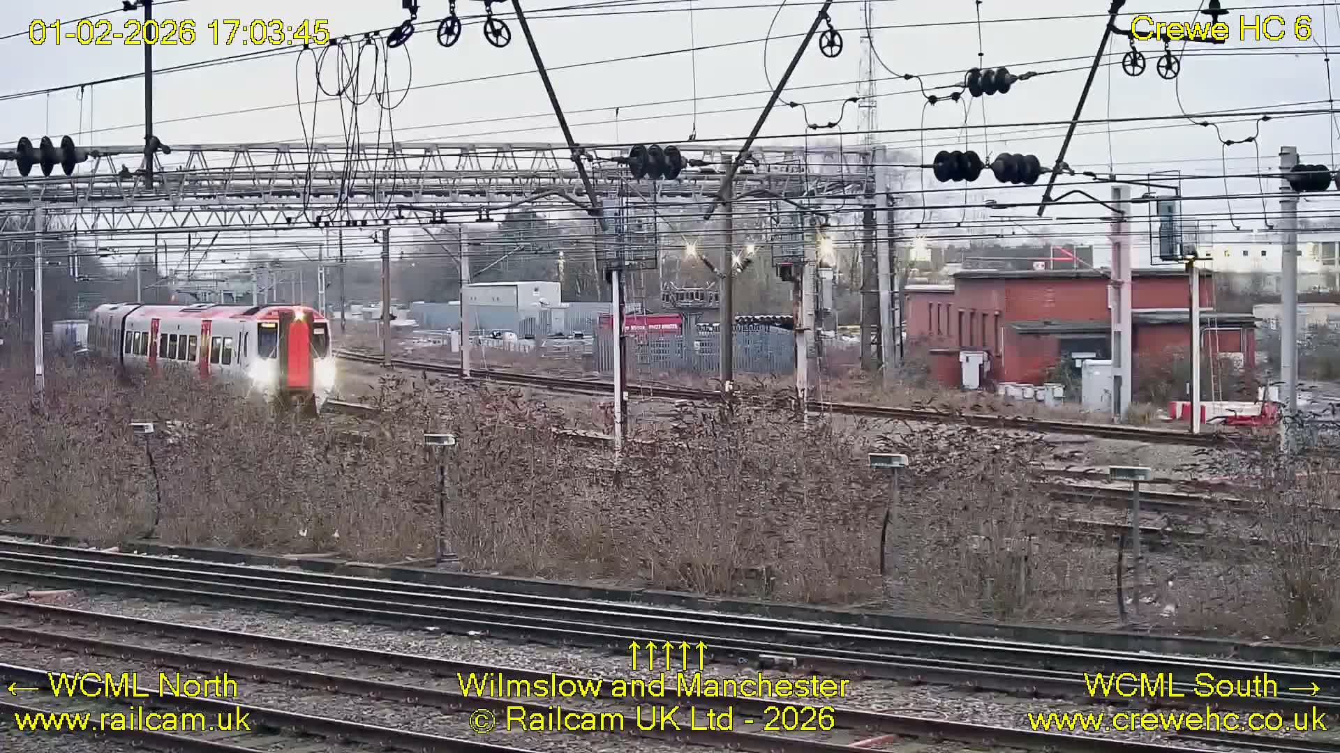 Crewe Rail Crossing Junction from Heritage Centre Live Cam - Crewe, Cheshire East, North West, England, United Kingdom