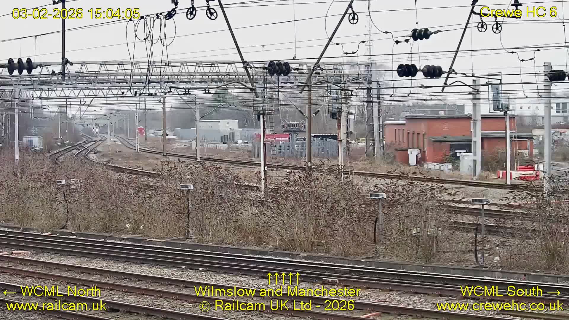 Crewe Rail Crossing Junction from Heritage Centre Live Cam - Crewe, Cheshire East, North West, England, United Kingdom