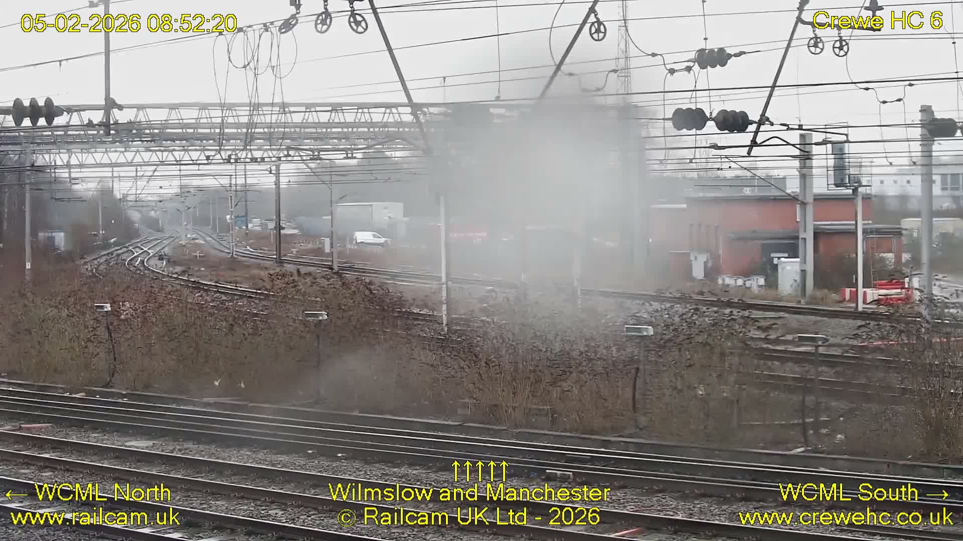 Crewe Rail Crossing Junction from Heritage Centre Live Cam - Crewe, Cheshire East, North West, England, United Kingdom