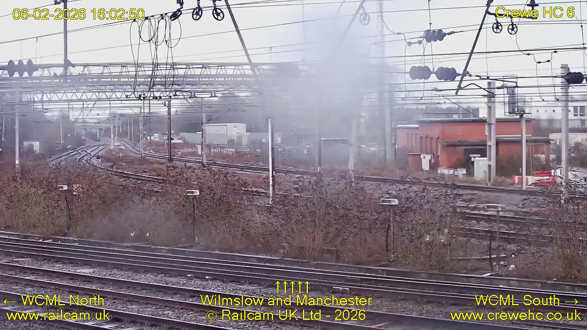Crewe Rail Crossing Junction from Heritage Centre Live Cam - Crewe, Cheshire East, North West, England, United Kingdom