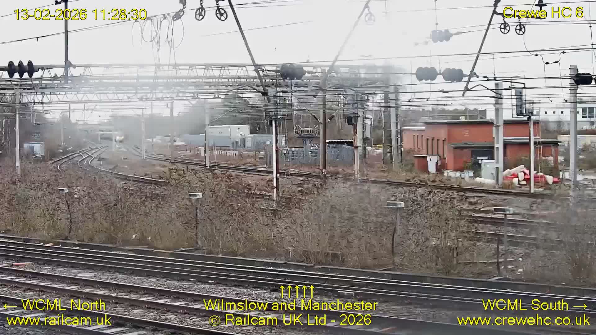Crewe Rail Crossing Junction from Heritage Centre Live Cam - Crewe, Cheshire East, North West, England, United Kingdom