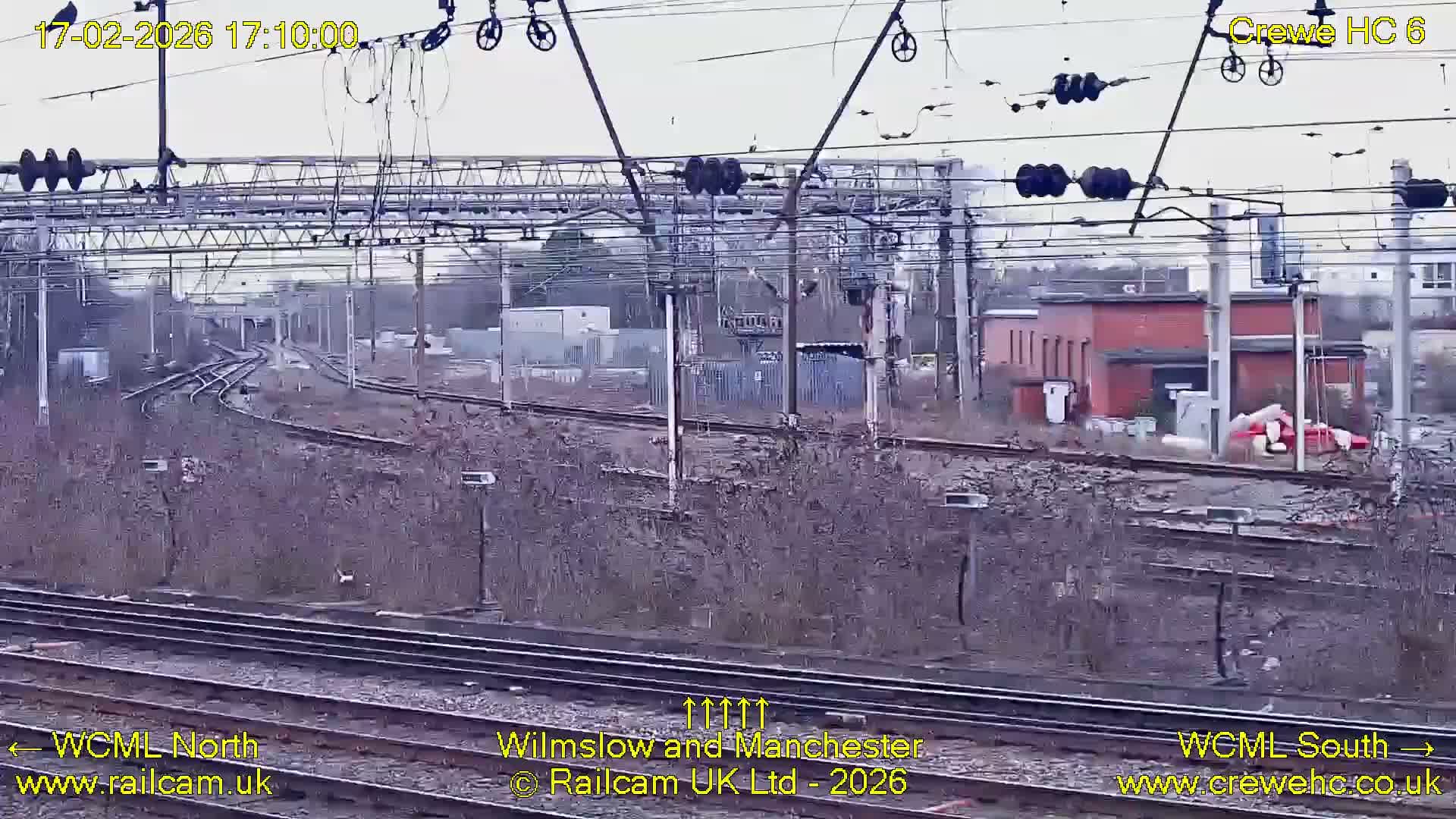 Crewe Rail Crossing Junction from Heritage Centre Live Cam - Crewe, Cheshire East, North West, England, United Kingdom