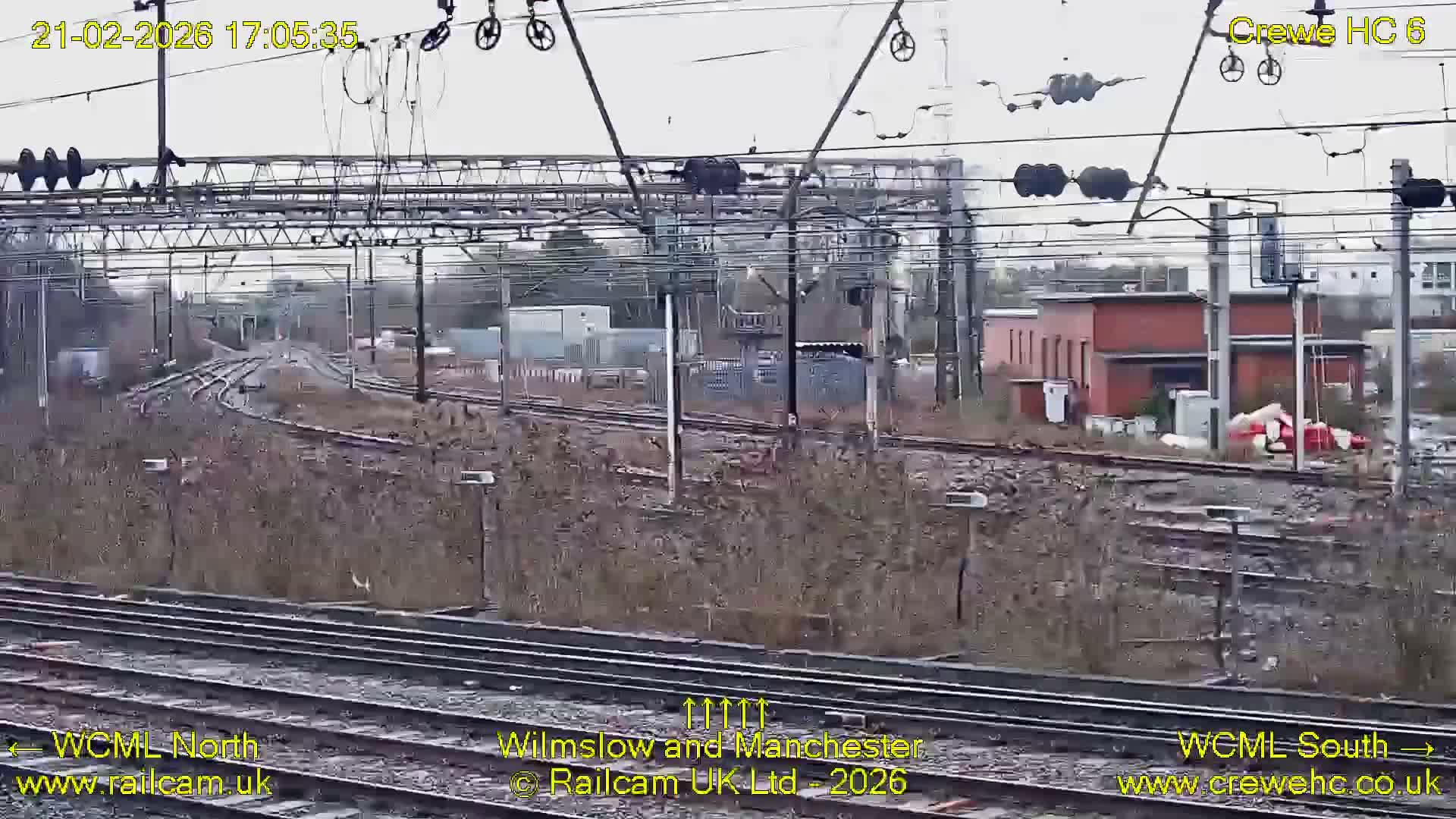 Crewe Rail Crossing Junction from Heritage Centre Live Cam - Crewe, Cheshire East, North West, England, United Kingdom