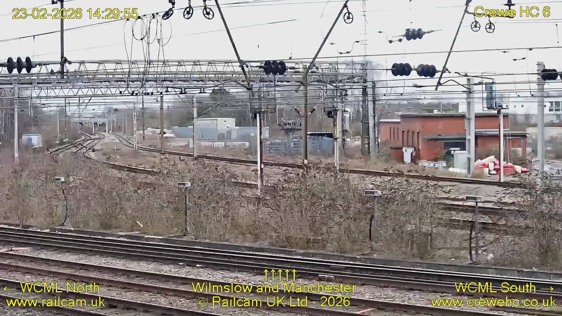 Crewe Rail Crossing Junction from Heritage Centre Live Cam - Crewe, Cheshire East, North West, England, United Kingdom