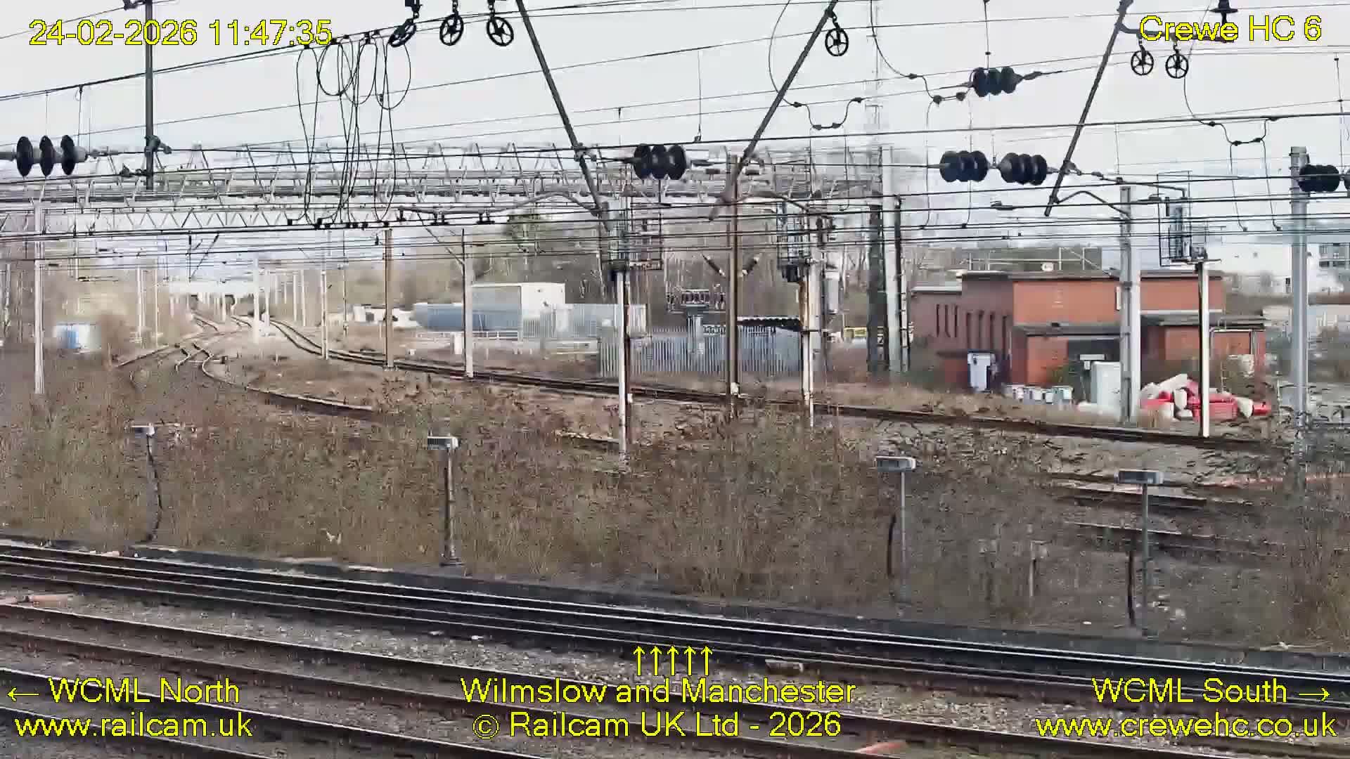 Crewe Rail Crossing Junction from Heritage Centre Live Cam - Crewe, Cheshire East, North West, England, United Kingdom