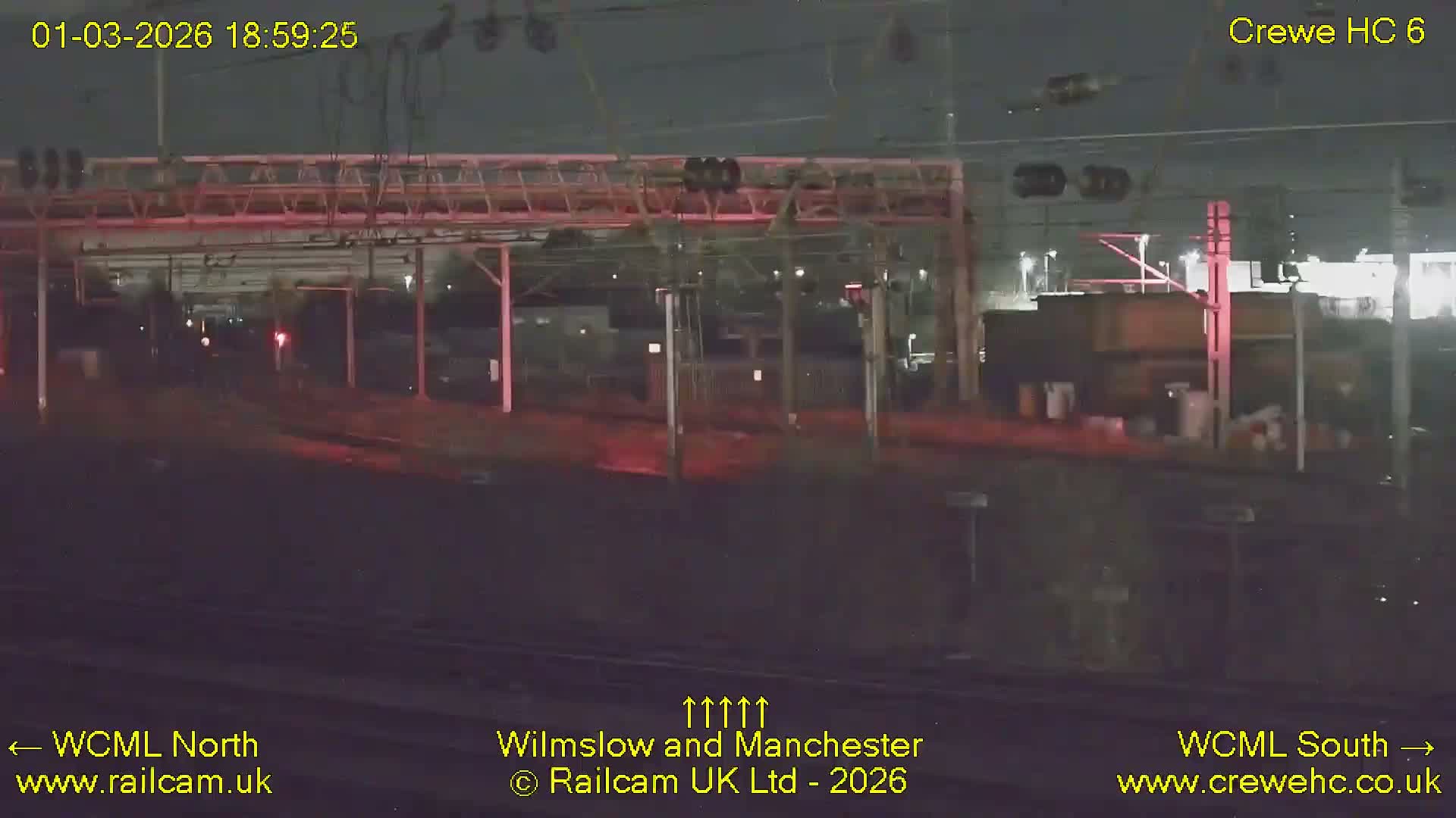 Crewe Rail Crossing Junction from Heritage Centre Live Cam - Crewe, Cheshire East, North West, England, United Kingdom