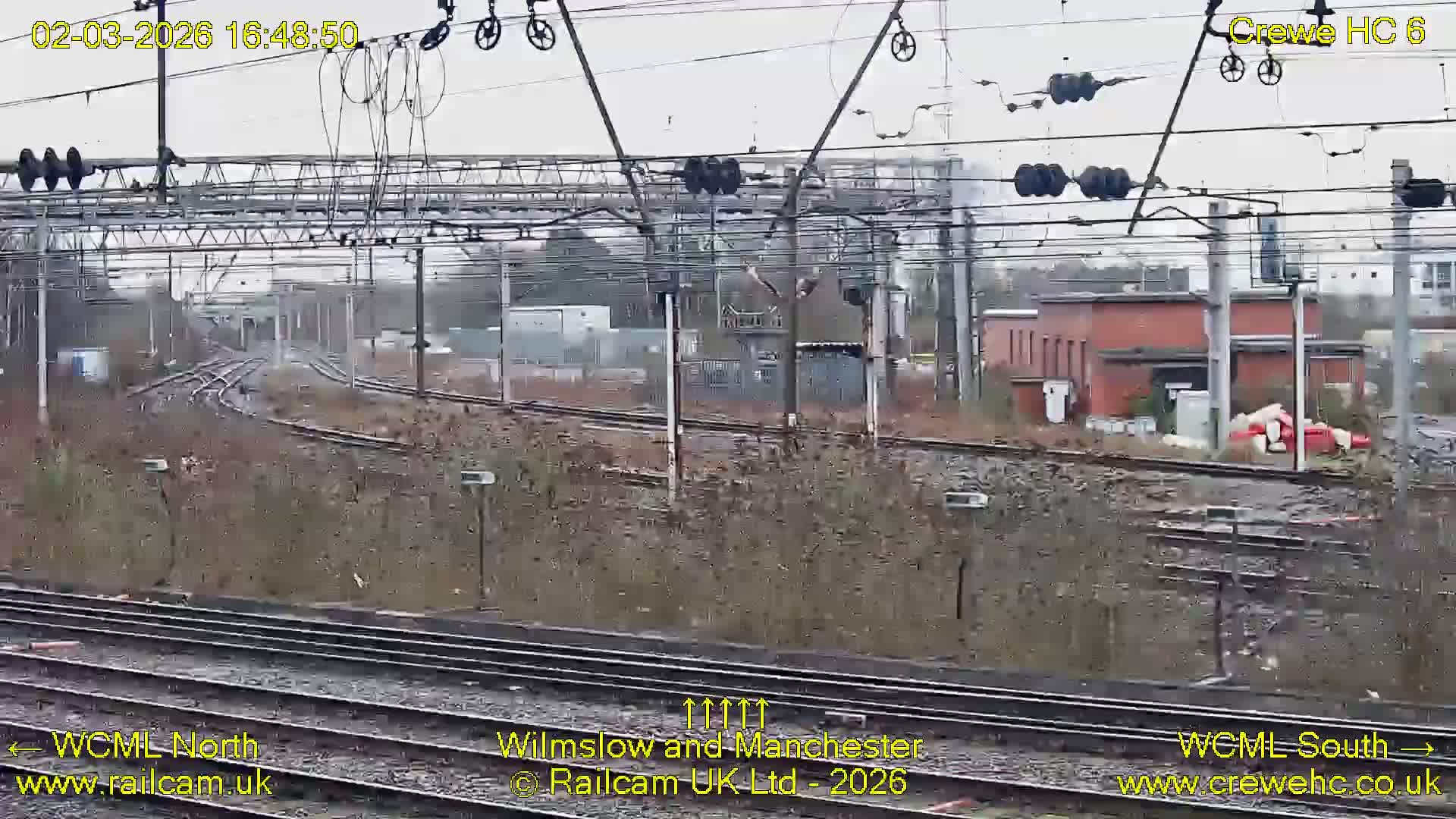 Crewe Rail Crossing Junction from Heritage Centre Live Cam - Crewe, Cheshire East, North West, England, United Kingdom