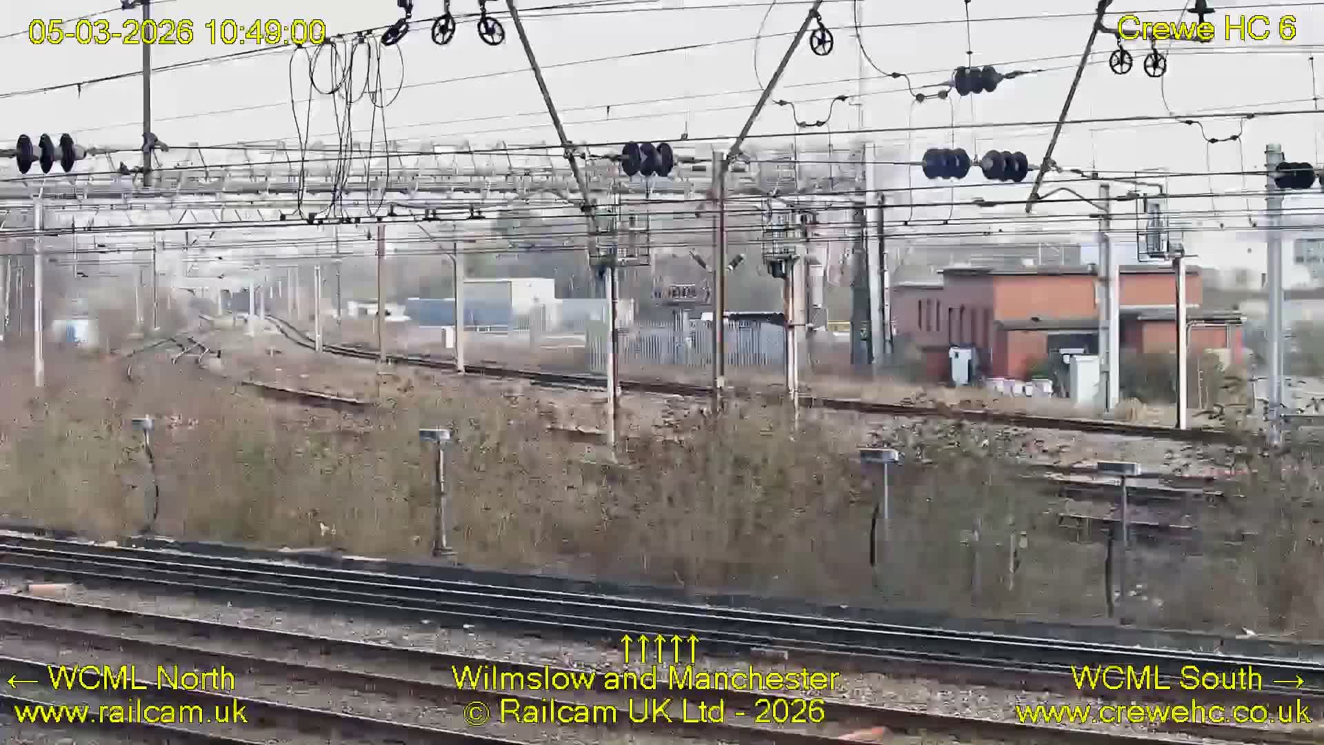 Crewe Rail Crossing Junction from Heritage Centre Live Cam - Crewe, Cheshire East, North West, England, United Kingdom