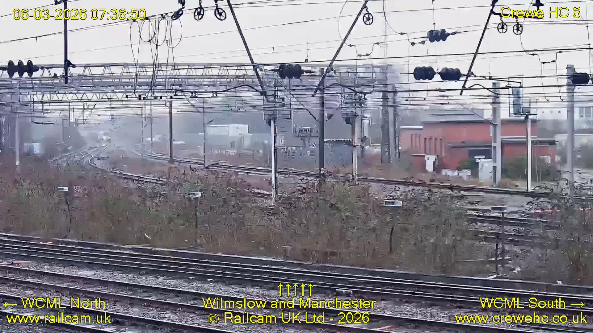 Crewe Rail Crossing Junction from Heritage Centre Live Cam - Crewe, Cheshire East, North West, England, United Kingdom