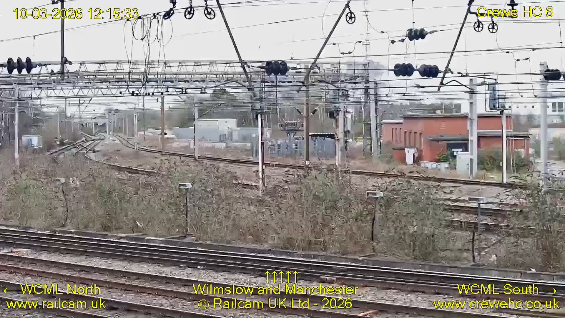 Crewe Rail Crossing Junction from Heritage Centre Live Cam - Crewe, Cheshire East, North West, England, United Kingdom