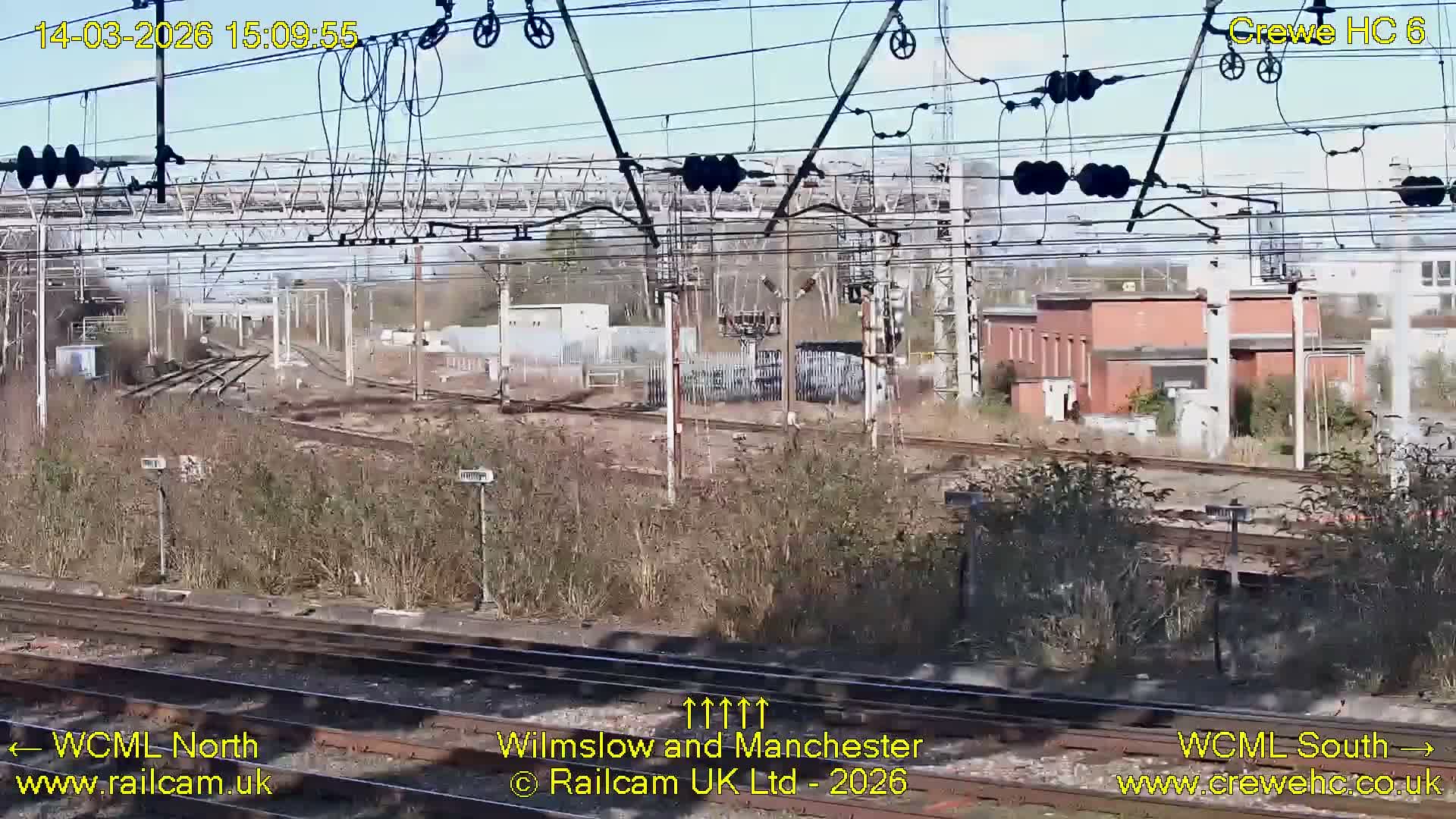Crewe Rail Crossing Junction from Heritage Centre Live Cam - Crewe, Cheshire East, North West, England, United Kingdom