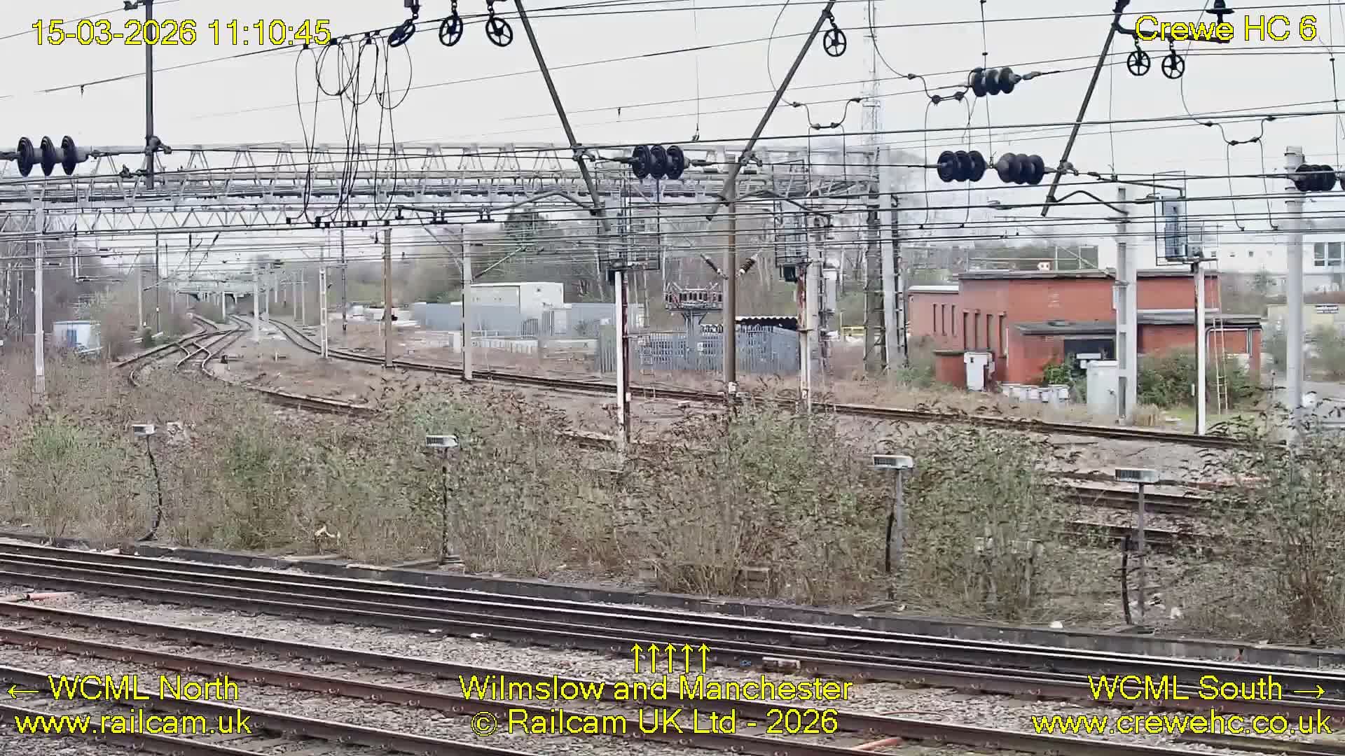 Crewe Rail Crossing Junction from Heritage Centre Live Cam - Crewe, Cheshire East, North West, England, United Kingdom