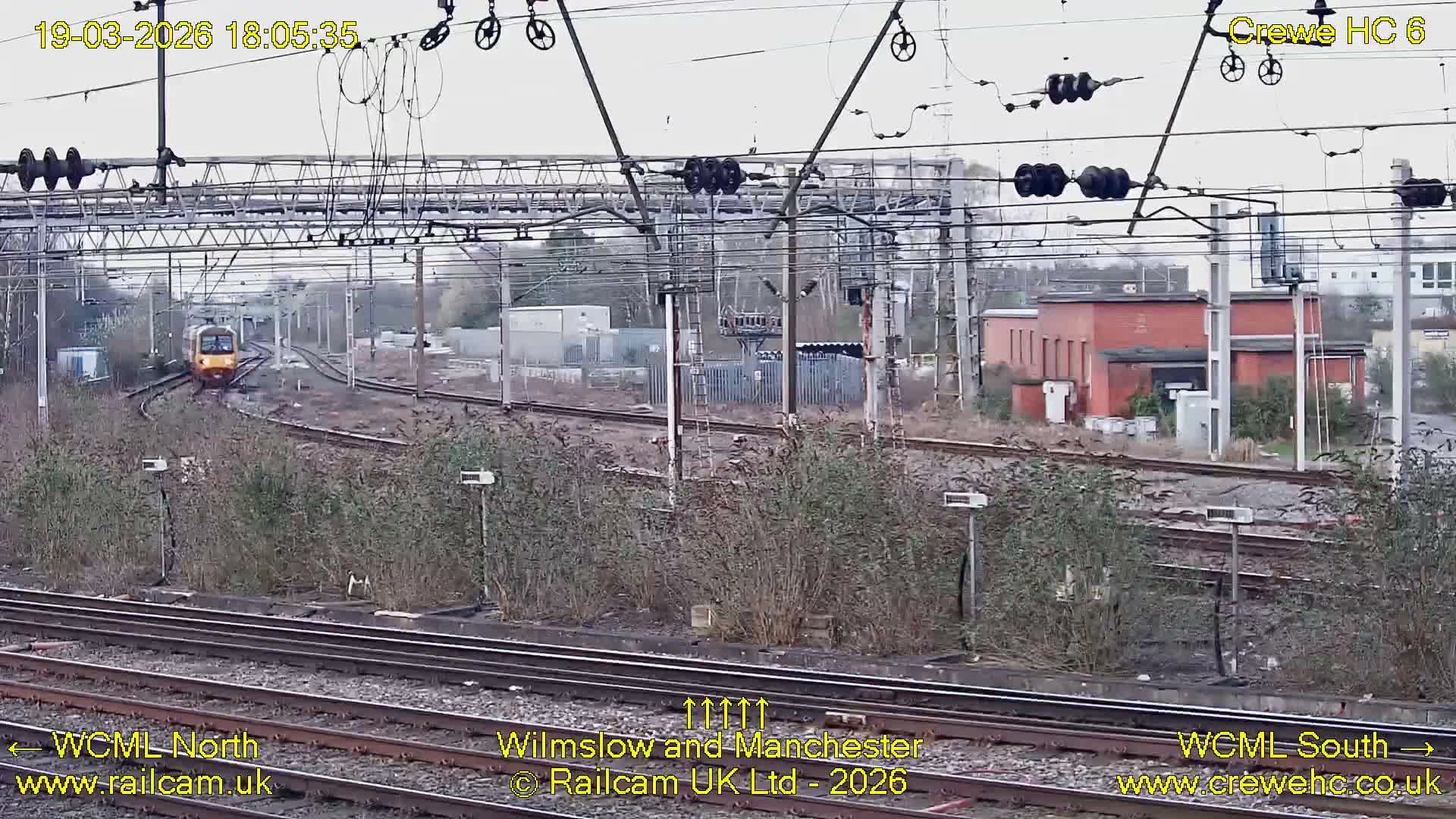 Crewe Rail Crossing Junction from Heritage Centre Live Cam - Crewe, Cheshire East, North West, England, United Kingdom