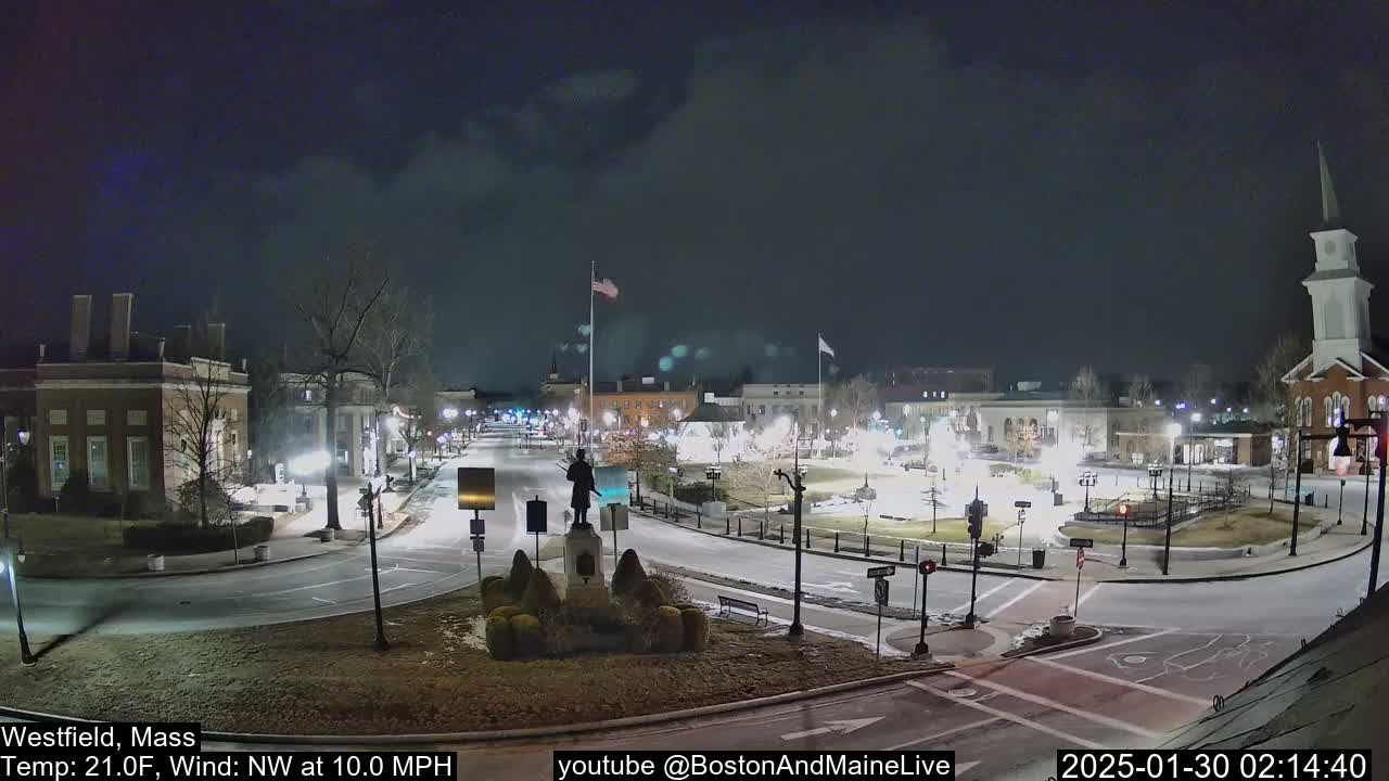 Park Square Live  Cam - Westfield, Massachusetts USA