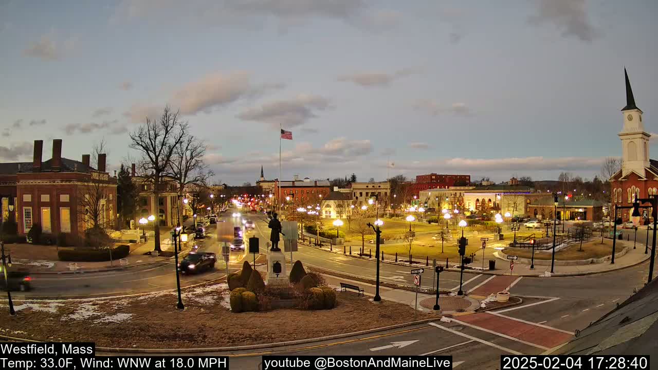 Park Square Live  Cam - Westfield, Massachusetts USA
