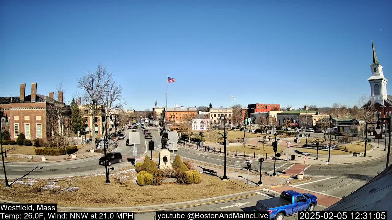 Park Square Live  Cam - Westfield, Massachusetts USA