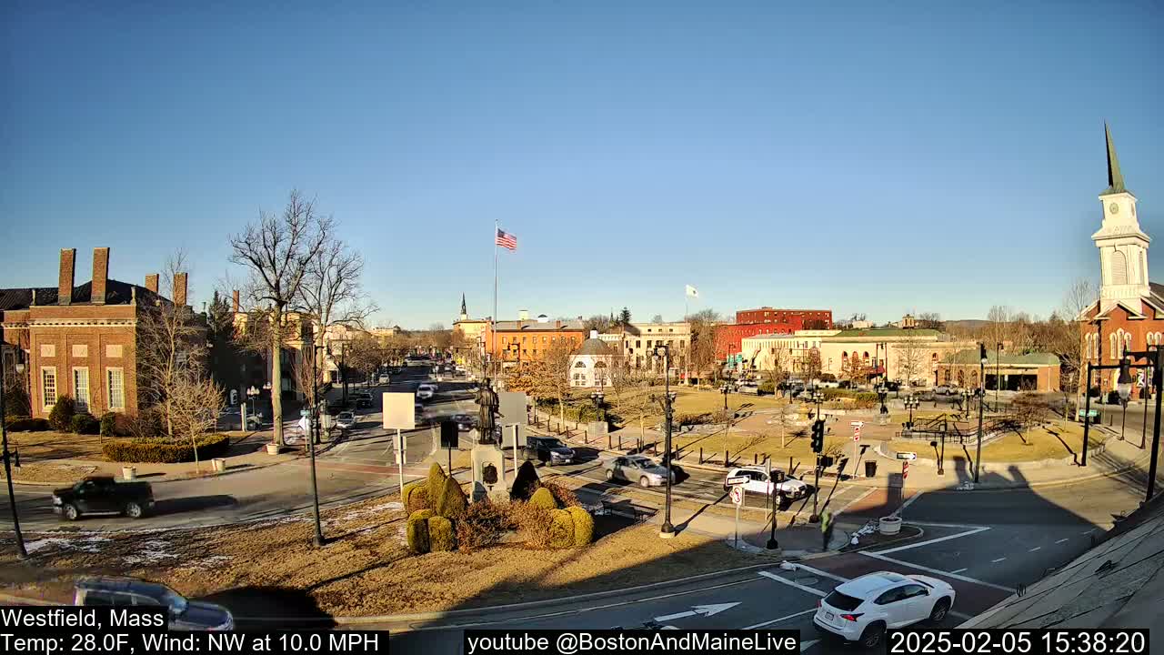 Park Square Live  Cam - Westfield, Massachusetts USA