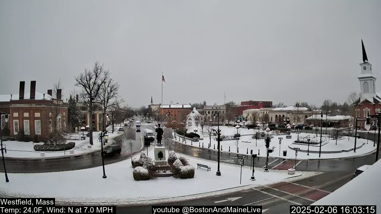 Park Square Live  Cam - Westfield, Massachusetts USA