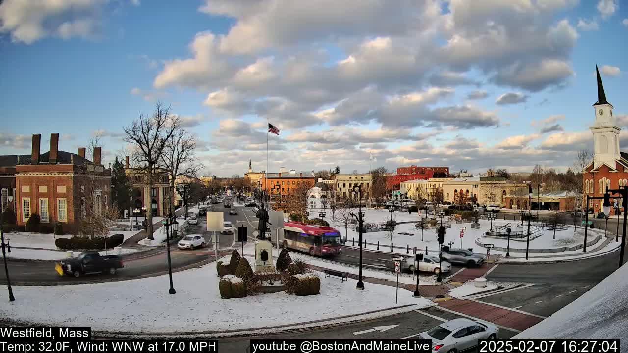 Park Square Live  Cam - Westfield, Massachusetts USA