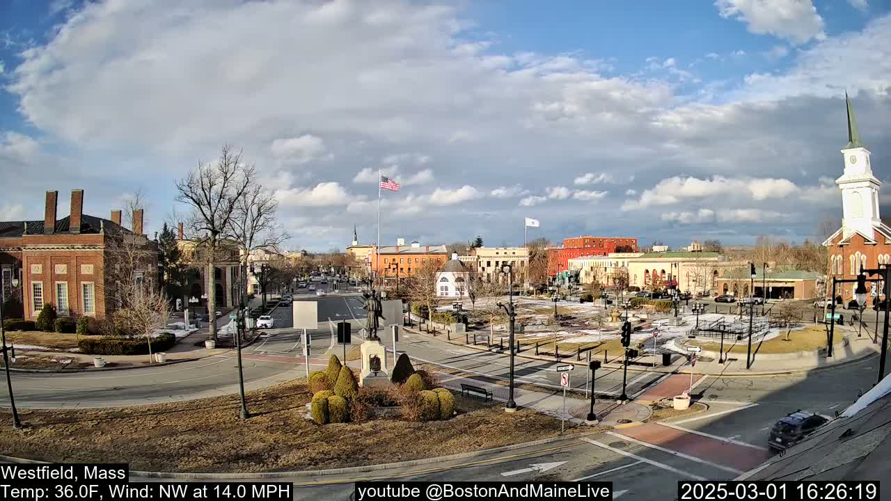 Park Square Live  Cam - Westfield, Massachusetts USA