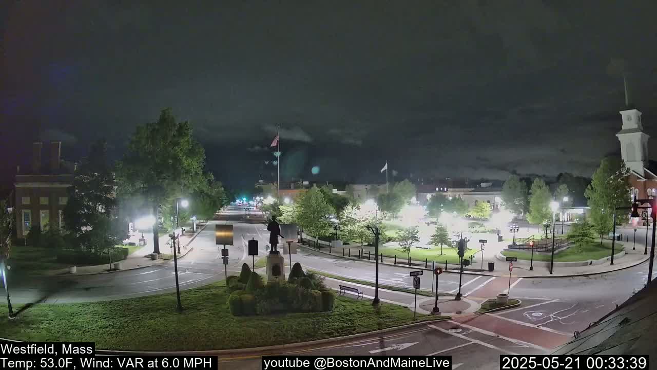 Park Square Live  Cam - Westfield, Massachusetts USA