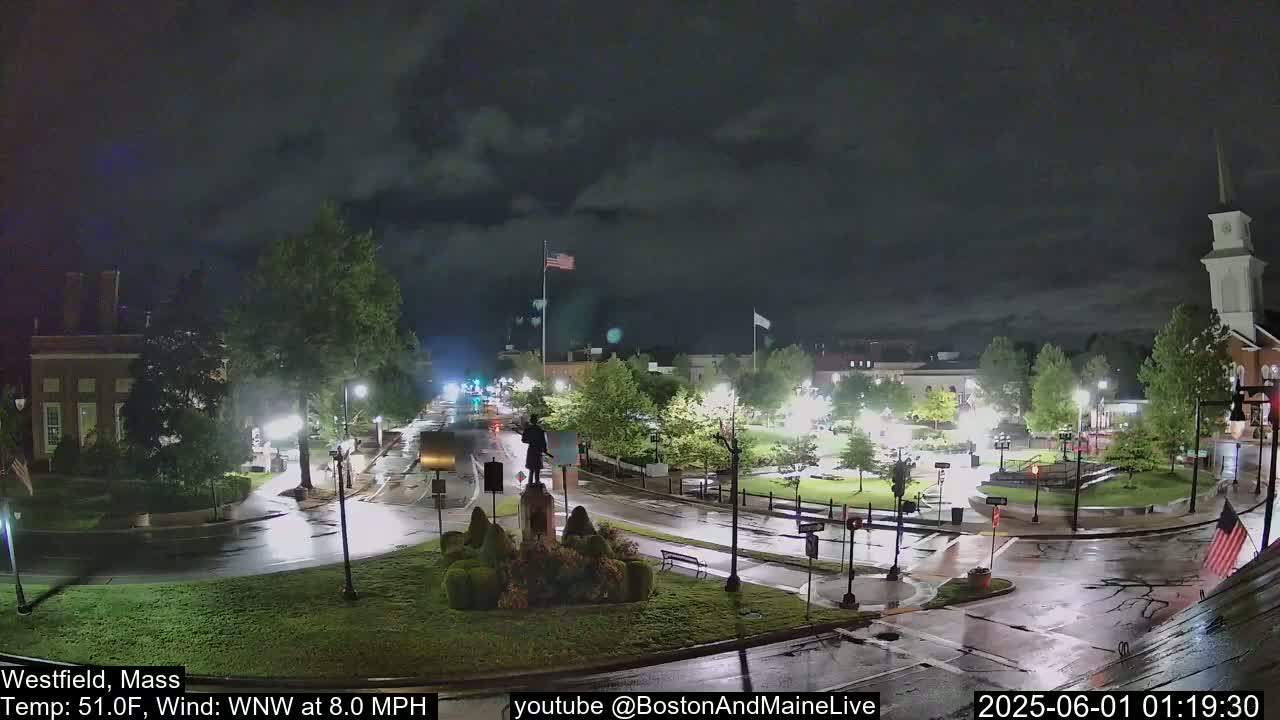Park Square Live  Cam - Westfield, Massachusetts USA
