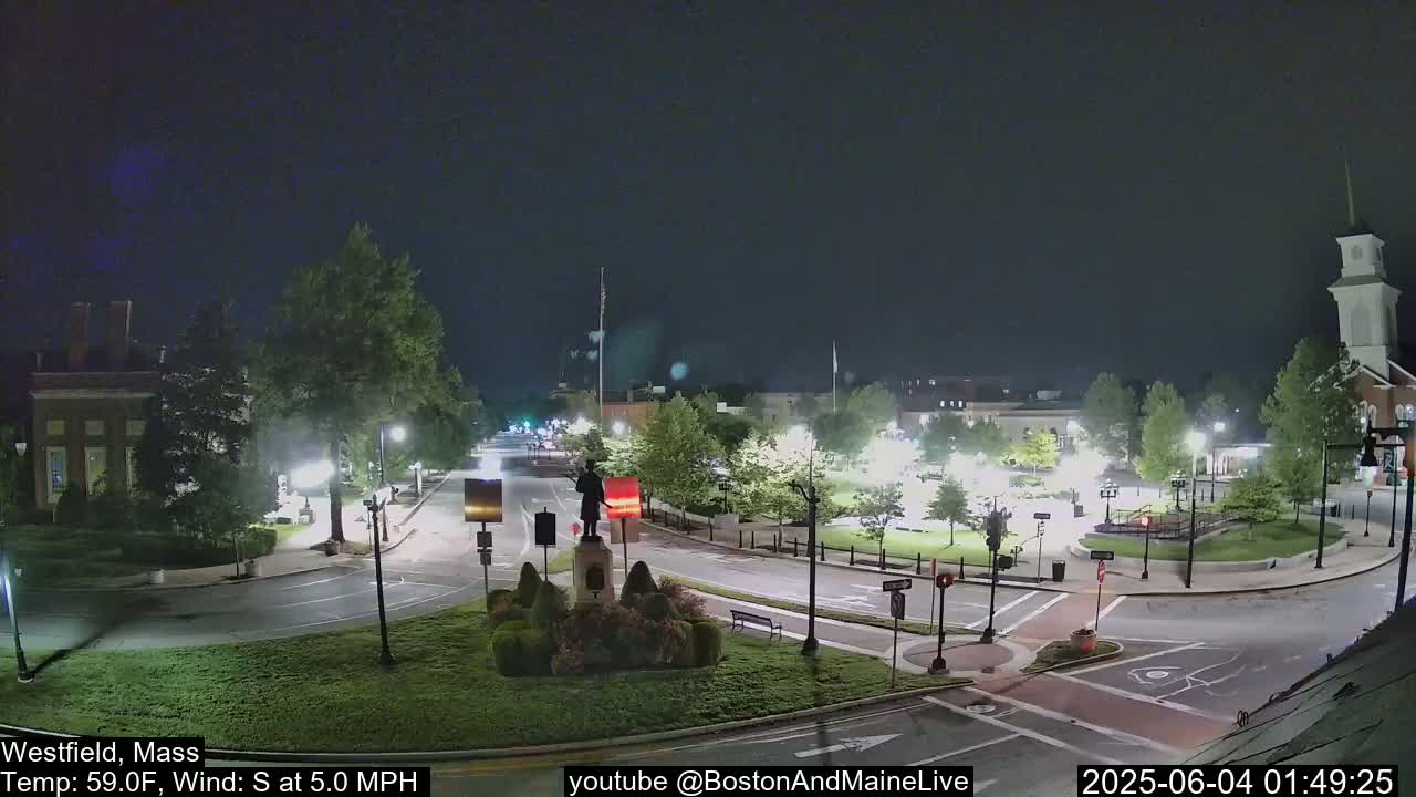 Park Square Live  Cam - Westfield, Massachusetts USA