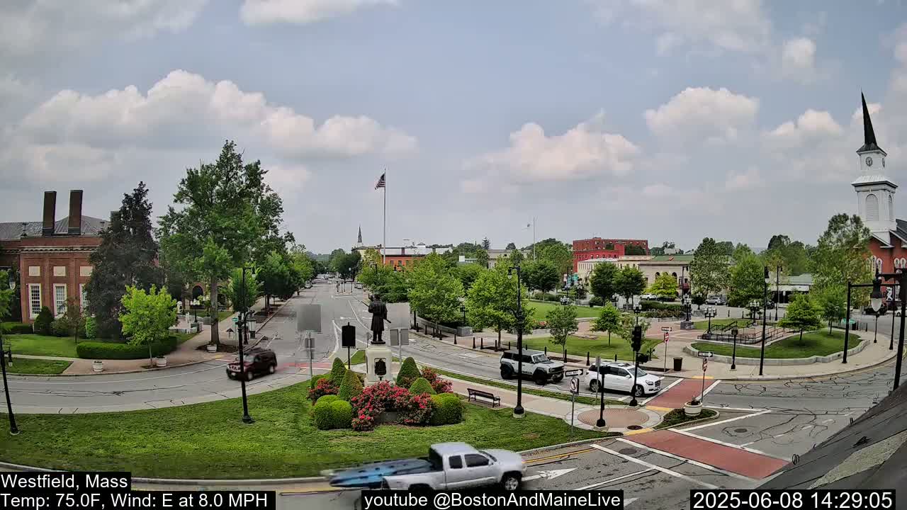 Park Square Live  Cam - Westfield, Massachusetts USA