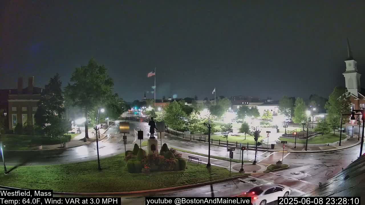 Park Square Live  Cam - Westfield, Massachusetts USA