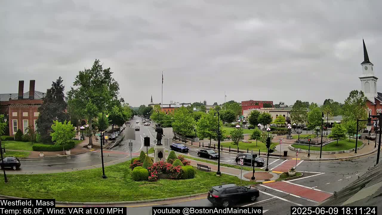 Park Square Live  Cam - Westfield, Massachusetts USA