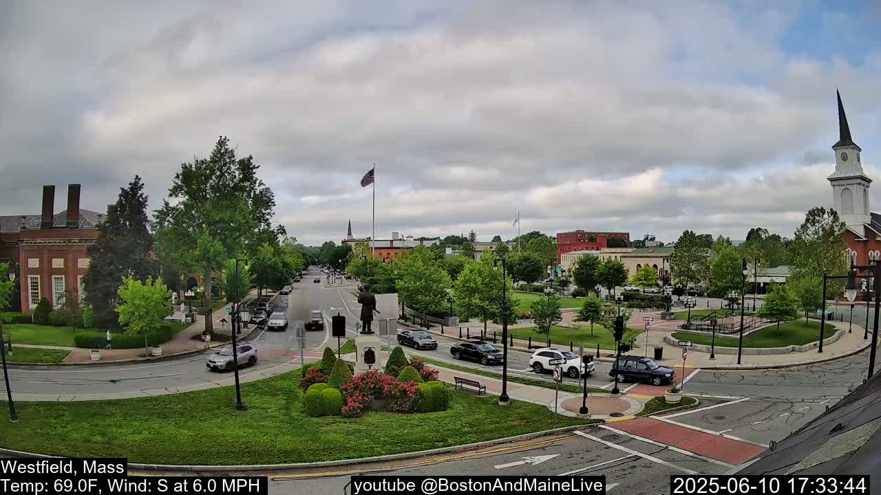 Park Square Live  Cam - Westfield, Massachusetts USA
