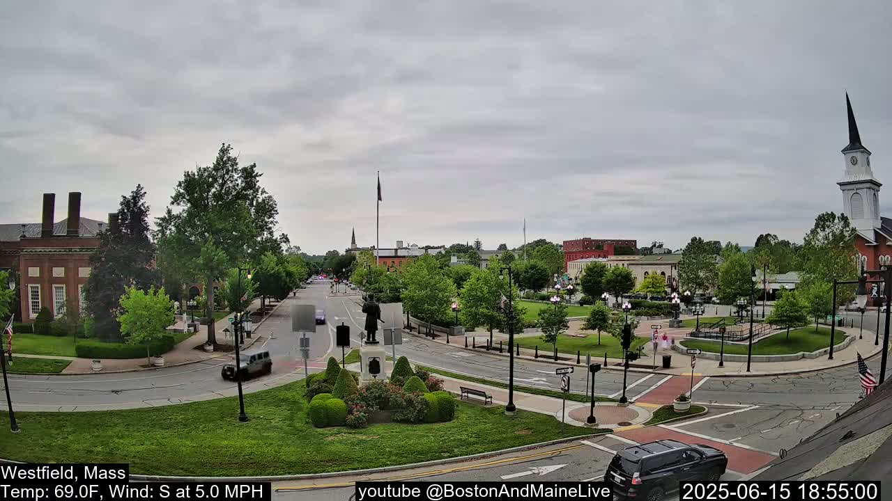 Park Square Live  Cam - Westfield, Massachusetts USA