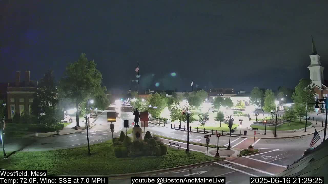 Park Square Live  Cam - Westfield, Massachusetts USA