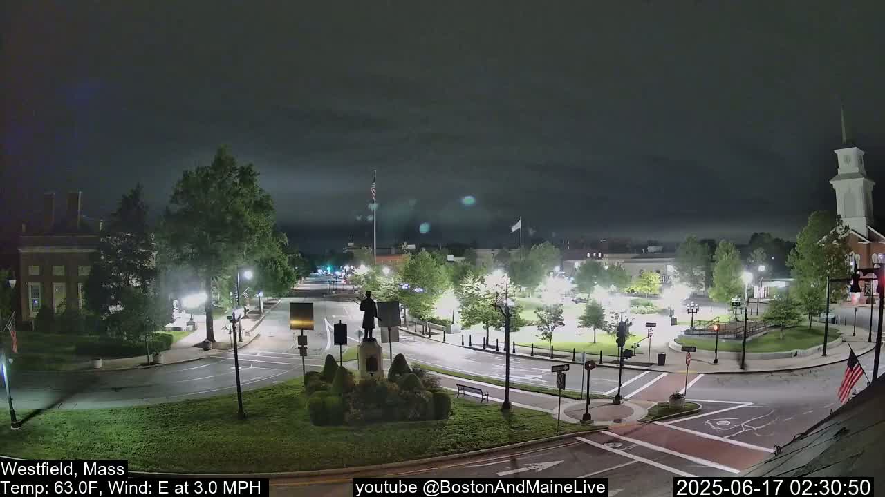 Park Square Live  Cam - Westfield, Massachusetts USA
