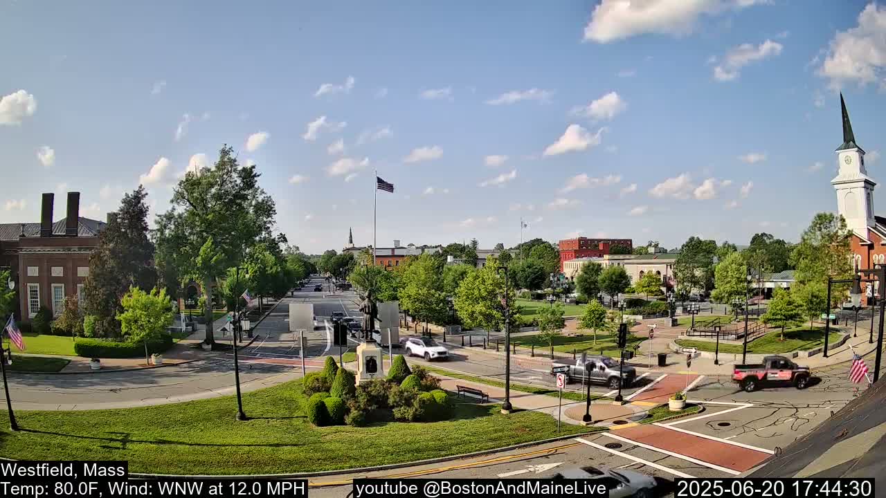 Park Square Live  Cam - Westfield, Massachusetts USA