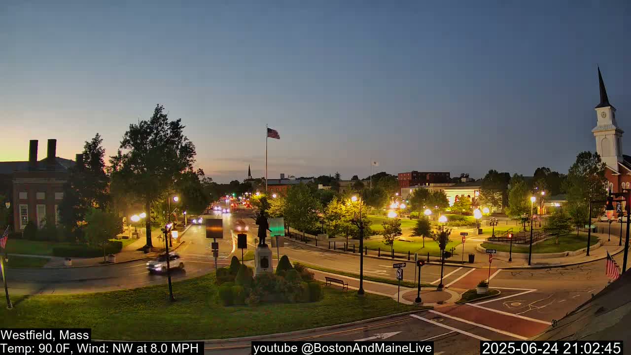 Park Square Live  Cam - Westfield, Massachusetts USA
