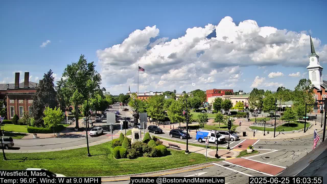 Park Square Live  Cam - Westfield, Massachusetts USA
